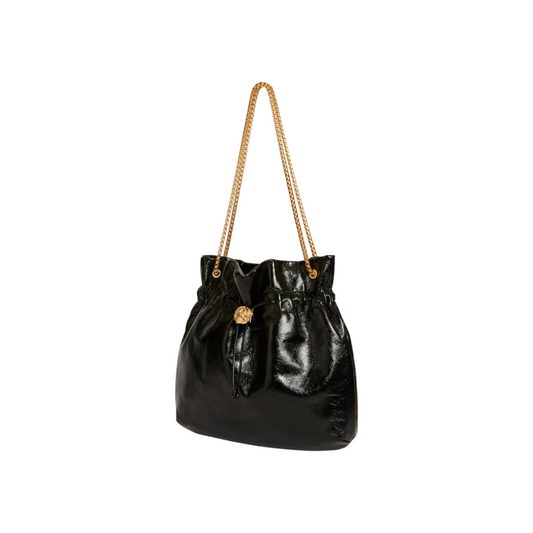 Purely Prime Elegant Black Drawstring Shoulder Bag