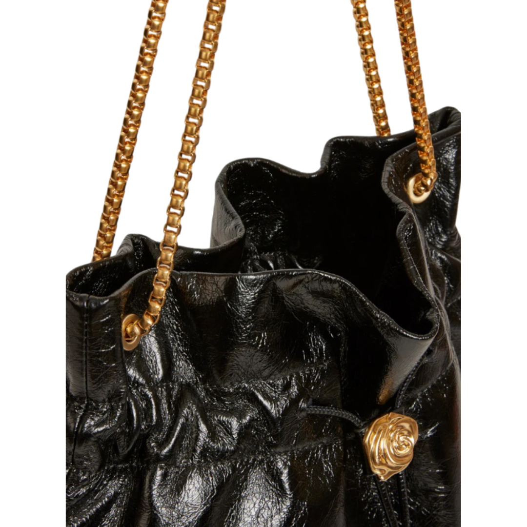 Purely Prime Elegant Black Drawstring Shoulder Bag