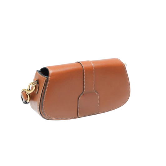 Purely Prime Classic Brown Leather Baguette Bag