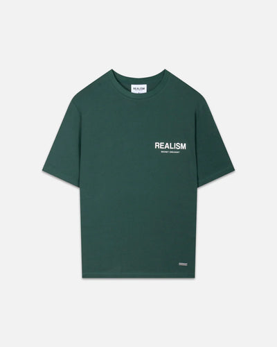 Realism Back Logo Tee White Pine Green
