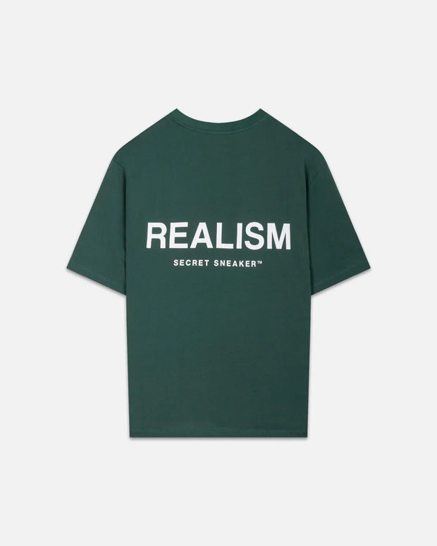 Realism Back Logo Tee White Pine Green